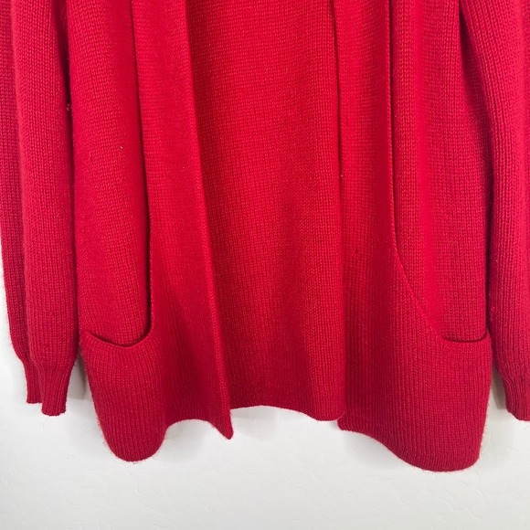 Peruvian Link Womens Chunky Alpaca Wool Cardigan Sweater Red Open Front Size M/L - Picture 4 of 13